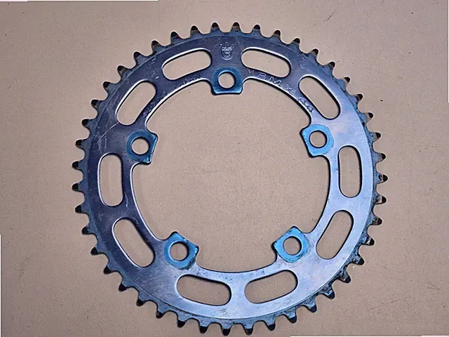 1980s Sugino "S" Crown Sprocket Chain Ring Wheel Blue 44 Tooth Old School BMX GT