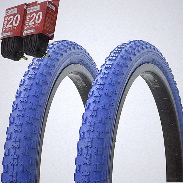 1PAIR! PRO+ Bicycle Bike Tires & Tubes 20" x 2.125" BLUE BMX COMP3 P-104A