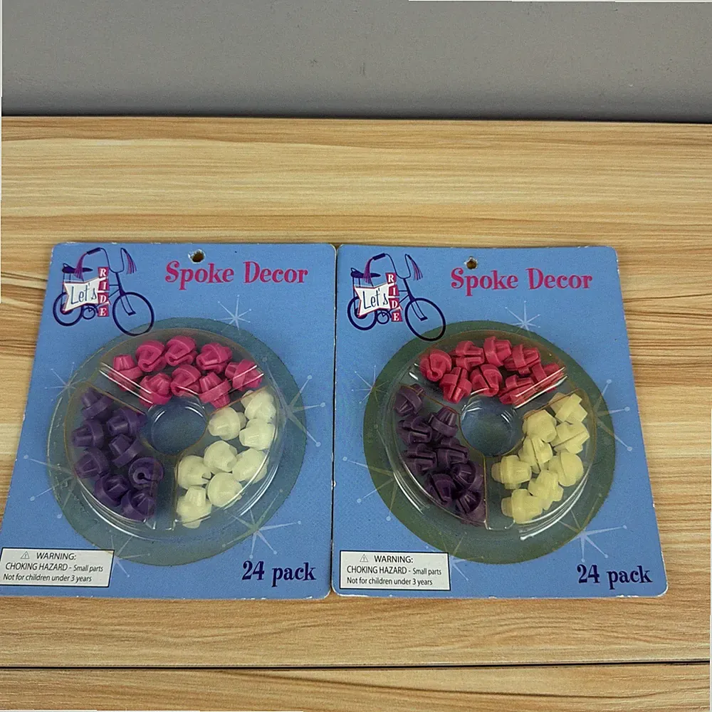 2 Let’s Ride Bike Spoke Decor Accessory Bicycle Bling Bead Red White Blue 24pk