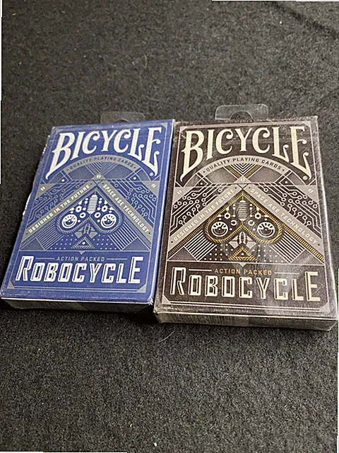 2 Sealed Bicycle Robocycle Playing Cards USPCC Blue Black Deck Lot 2011