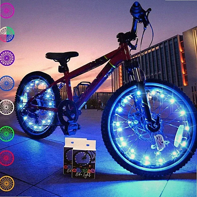 2 Tire Pack LED Bike Wheel Lights Ultra Bright Waterproof Bicycle Spoke Lights C
