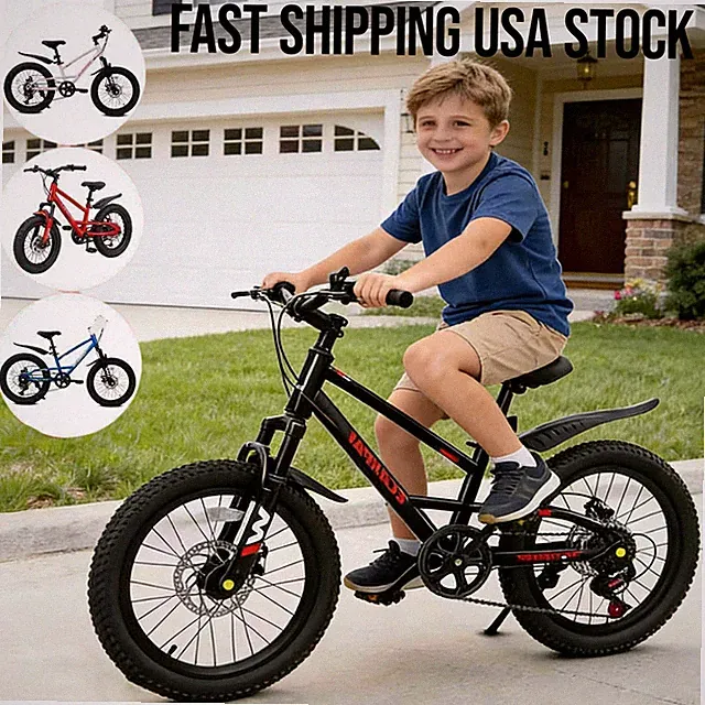 20'' Mountain Kids Bike for Boys & Girls 6-12 Ages 7-Speed with Front Suspension