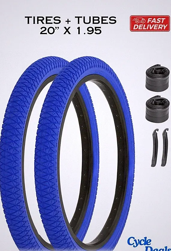 20 x 1.95 Bicycle Tires + Tubes BMX Freestyle DURO Blue Performer Tire BUNDLE