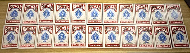 22 Bicycle Playing Cards Decks Red, VERY Lightly Used. A+ Condition! AWESOME