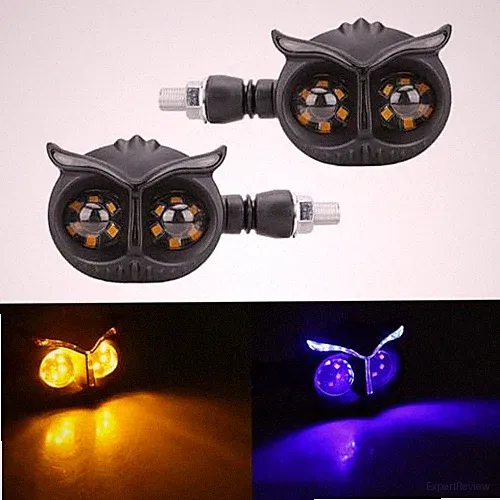 2PCS Motorcycle Bullet Front Turn Signal Light Blinker Indicator Yellow-Blue