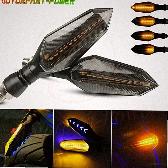 2Pcs Universal Motorcycle Bike LED Turn Signals Indicator Light Amber Blinker US