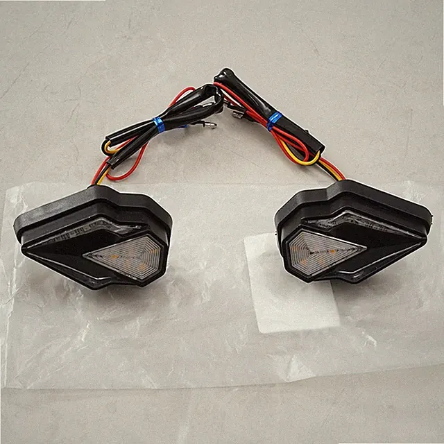 2x Amber Blue Universal Motorcycle Bike LED Turn Signal Indicator Blinker Light
