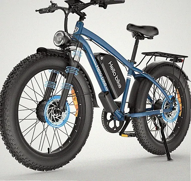 5000W 26" Fast Electric Bike for Adults 45MPH AWD 52V 25Ah Dual Motor Off-Road