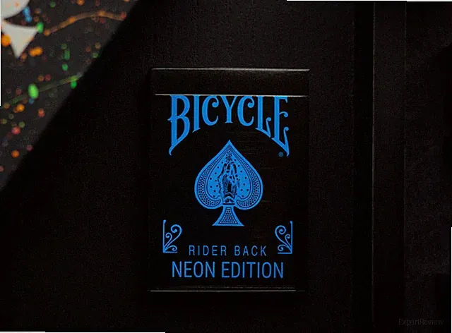 Bicycle Cool-Blue NEON Rider Back Playing Cards Deck | By: Card-Addiction.com