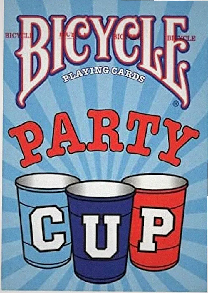 Bicycle Playing Cards Party Cup Design Limited Edition Red Blue back Solo Deck