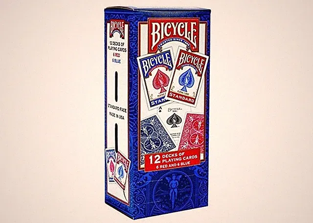 Bicycle Playing Cards Poker Size 12 Pack (6 Blue, 6 Red)