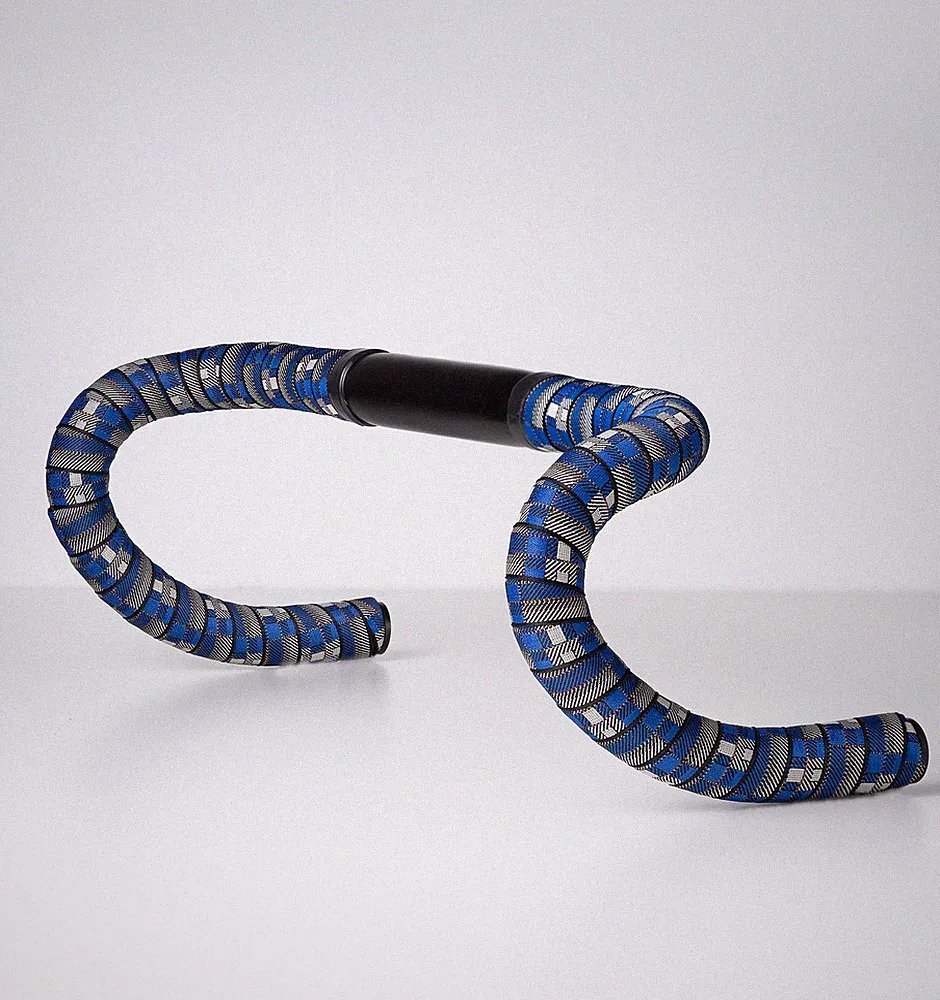 BTP Bicycle Handlebar Tape Woven TARTAN BLUE Road Touring MTB Bikes
