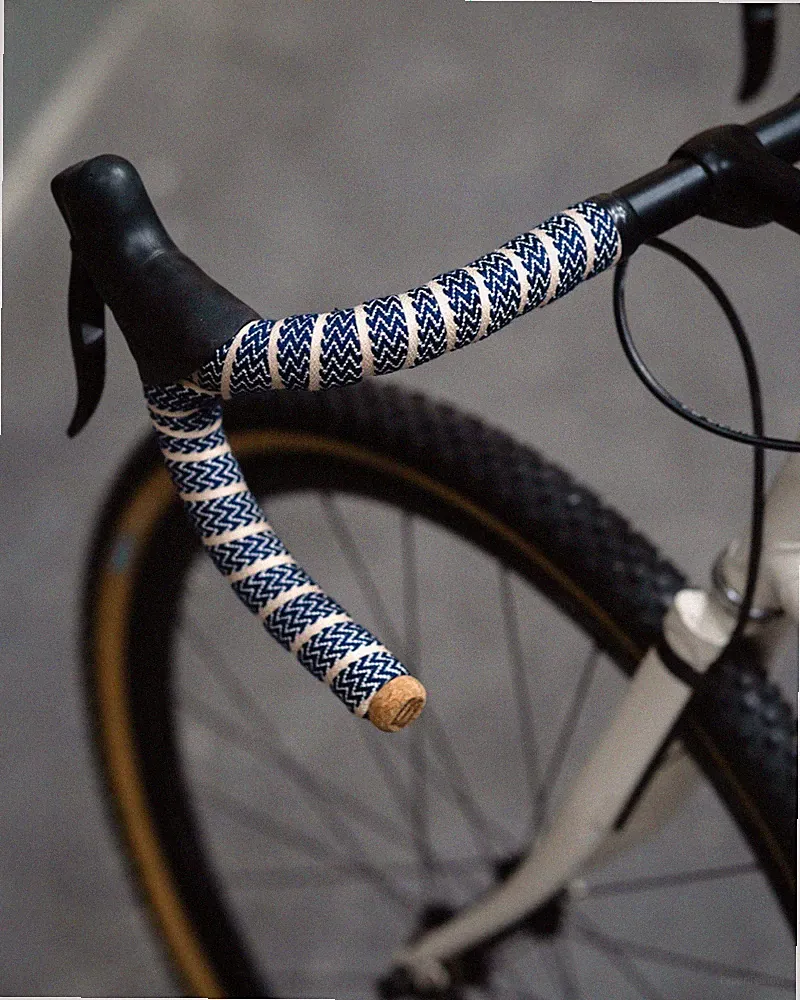 BTP Bicycle Handlebar Tape Woven WAVY BLUE Road Touring MTB Track Bikes