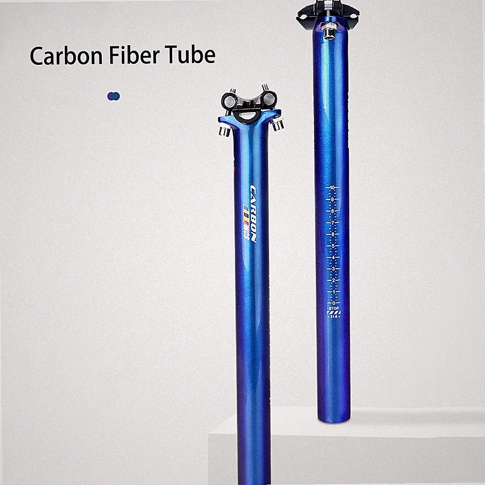 Carbon Fiber Seatpost Tube Racing Road Bike Bicycle Seat Post Blue 27.2 x 350 mm