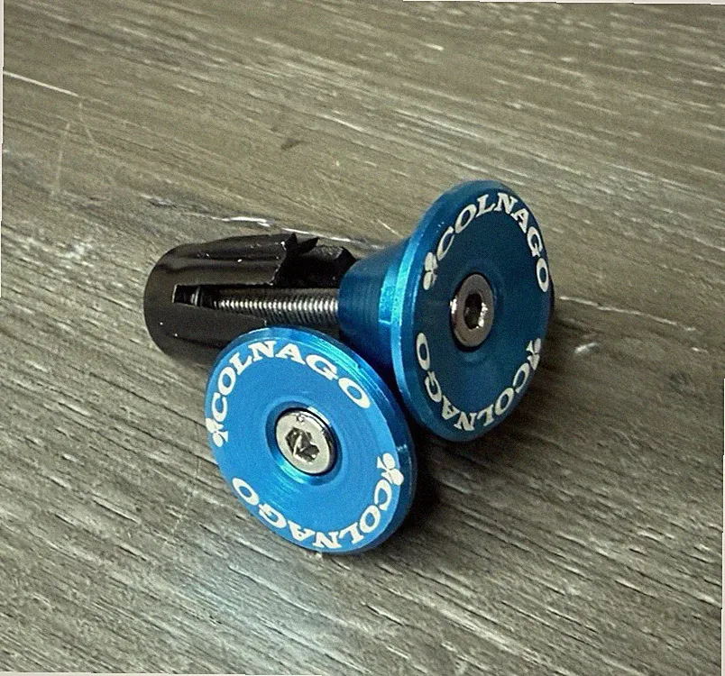 Colnago Repop Bicycle Bike Handlebar Bar End Plugs Blue Road Bike