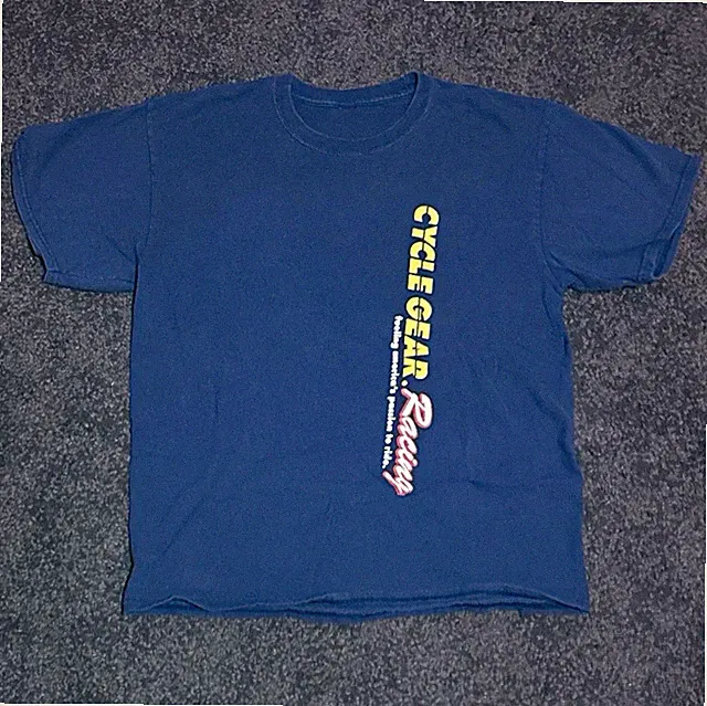 Cycle Gear Racing Blue Graphic Logo Crew Neck Short Sleeve T-Shirt