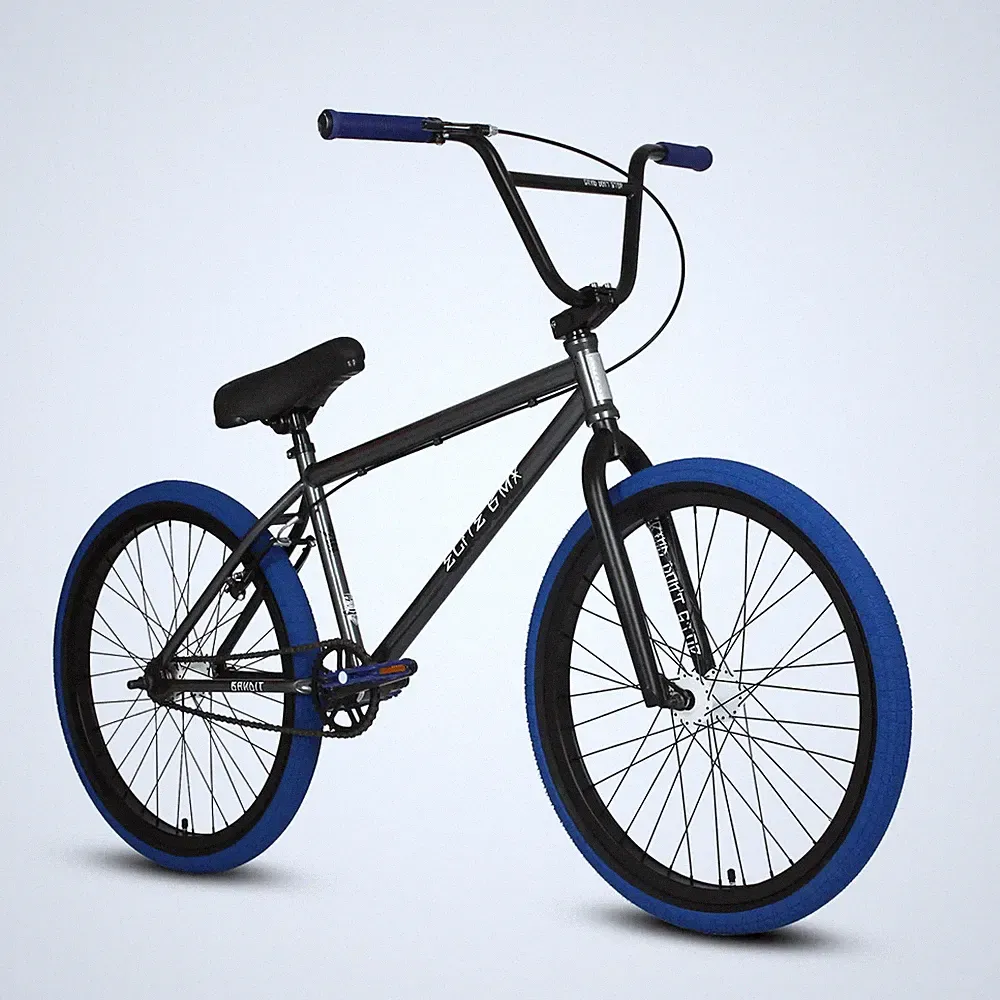 Elite 24" BMX Bandit Bicycle Freestyle Bike 3 Piece Grey Blue NEW