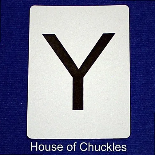 Letter Y, Bicycle Printed Gaff Card, Blue