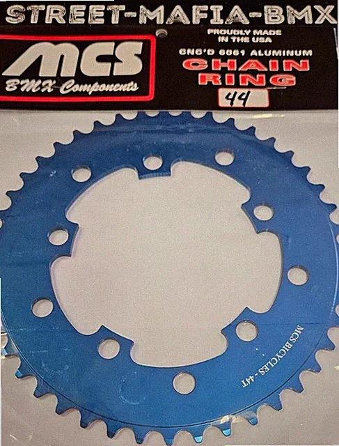 MCS CHAINRING BMX BIKE SPROCKET 44t BLUE USA GT Haro SE Racing Redline JMC new