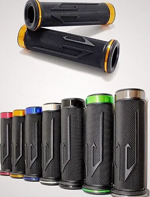 Motorcycle Arrow Rubber Gel Hand Grips for 7/8" 22mm Handlebar Spo Color: Gold
