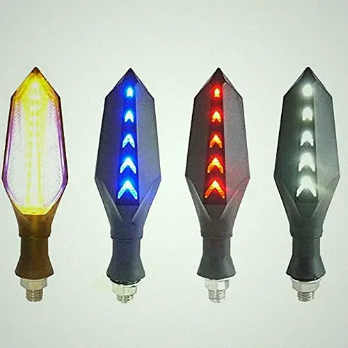 Motorcycle Led Turn Signal Lights Universal Front Rear DC 48v 52v Amber/Blue