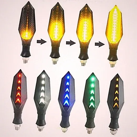 Motorcycle Led Turn Signal Lights Universal Front Rear DC32V-DC60V Amber/Blue