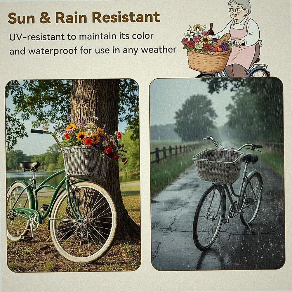 Multi-Use Handcrafted Bicycle Basket