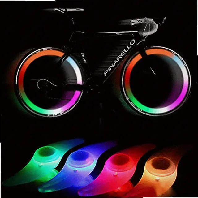 Pair of Bike LED Spoke Lights Cycling Bicycle Wheel Tyre Bright Flash Lamps
