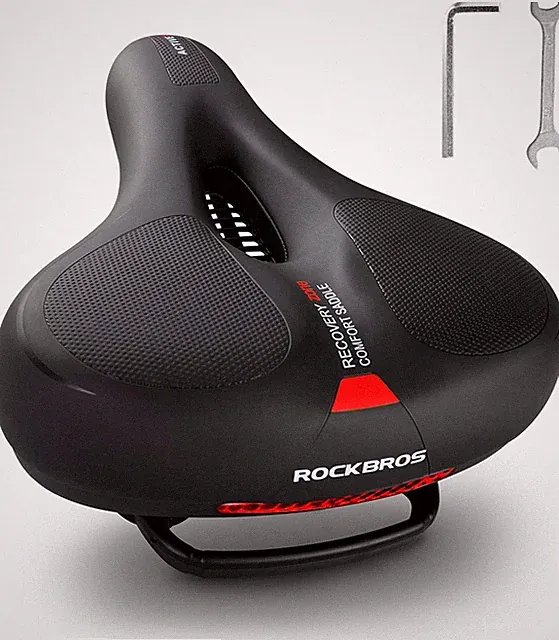 ROCKBROS Comfort Seat Cushion w/Dual Shock Absorbing Ball MemoryFoam Bike Saddle