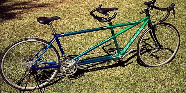 Santana SOVEREIGN Tandem - SMALL - Couplers GREEN / BLUE Paint - NEW w/ Warranty