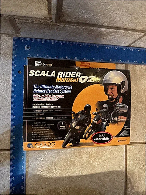 Scala Rider Multiset Q2 Motorcycle Helmet Headset MP3 Bike to Bike Intercom/ POR