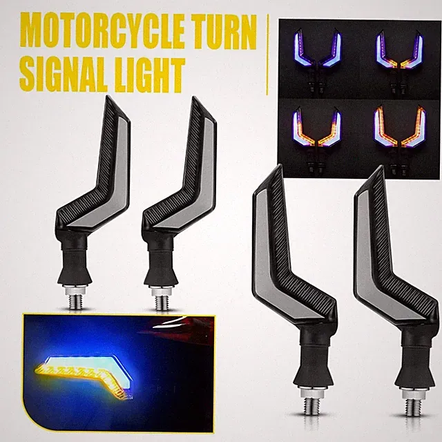 Universal Motorcycle Bike Amber LED Turn Signal Indicator Blinker Light Lamp 12v
