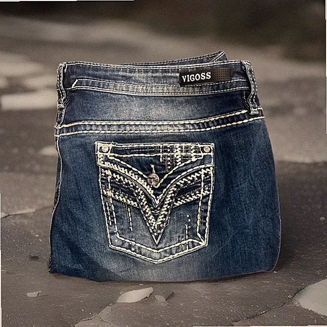 Vigoss Women's Plus Size 24 Skinny Jeans Embroidered Rhinestone Bling Pockets 44
