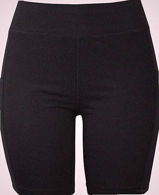 Women's Yoga Shorts Cotton High Waist Biker Shorts with Pockets Running Leggings